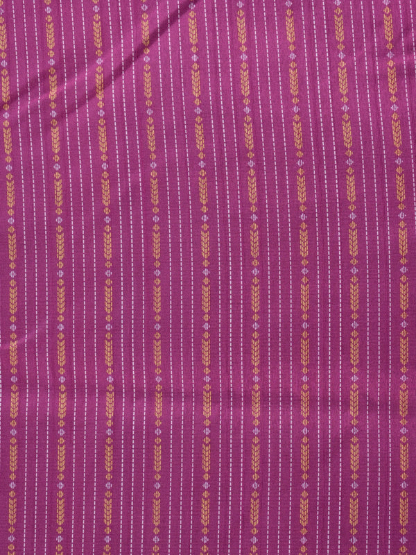 Magenta Dola silk saree with blue contrast zari border and woven geometric pallu