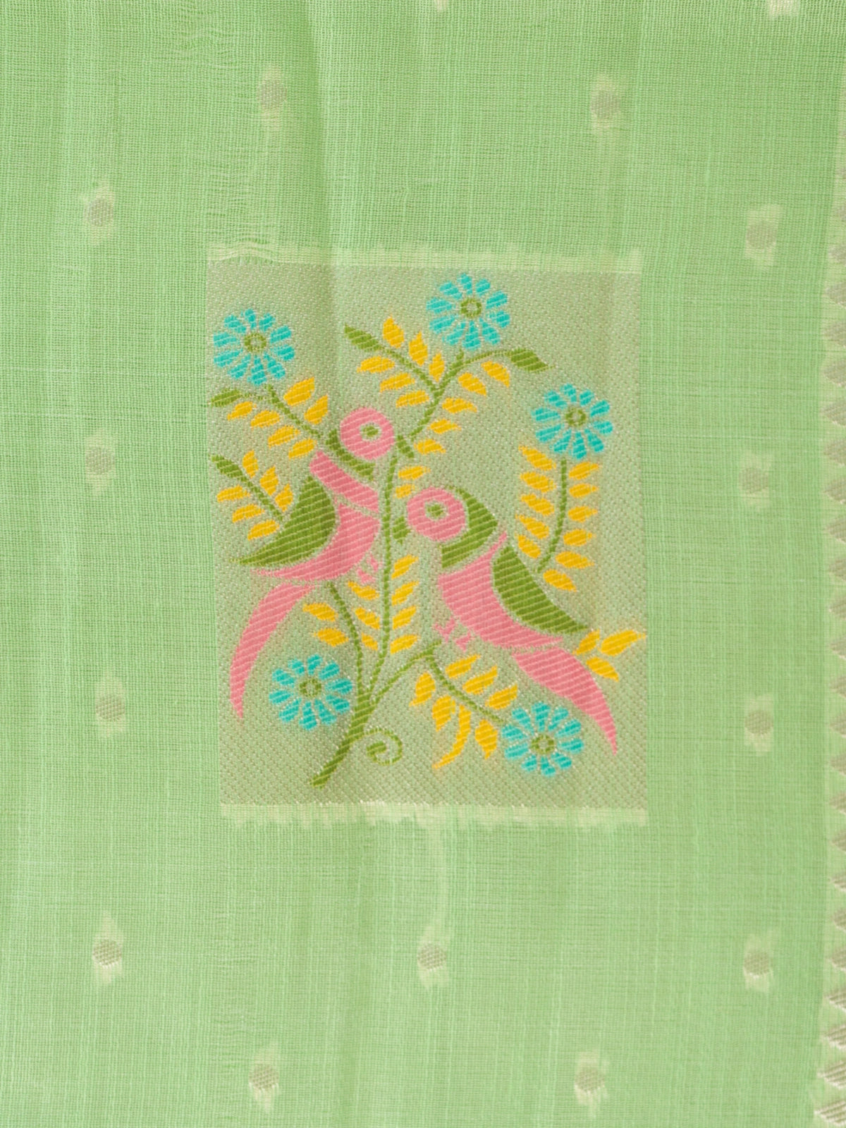 Pista Green Linen Cotton Saree