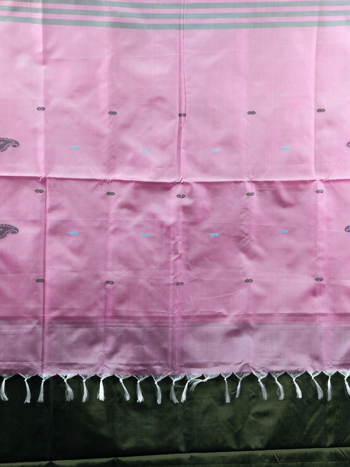 Olive Green and Pink Banana Silk Sarees