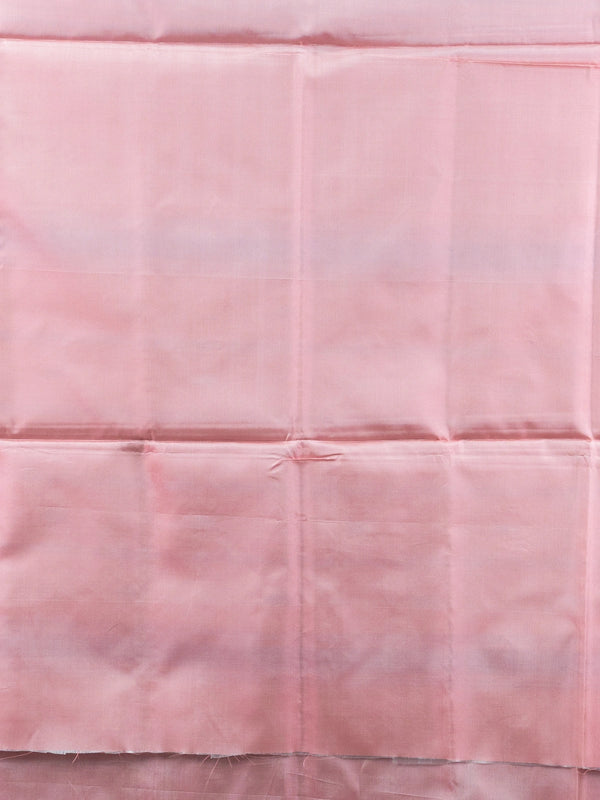 Maroon banana silk saree with contrast pink striped pallu and gold zari border