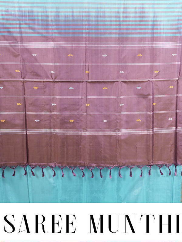 Sky Blue and Mauve Vaalai Naar Pattu Saree