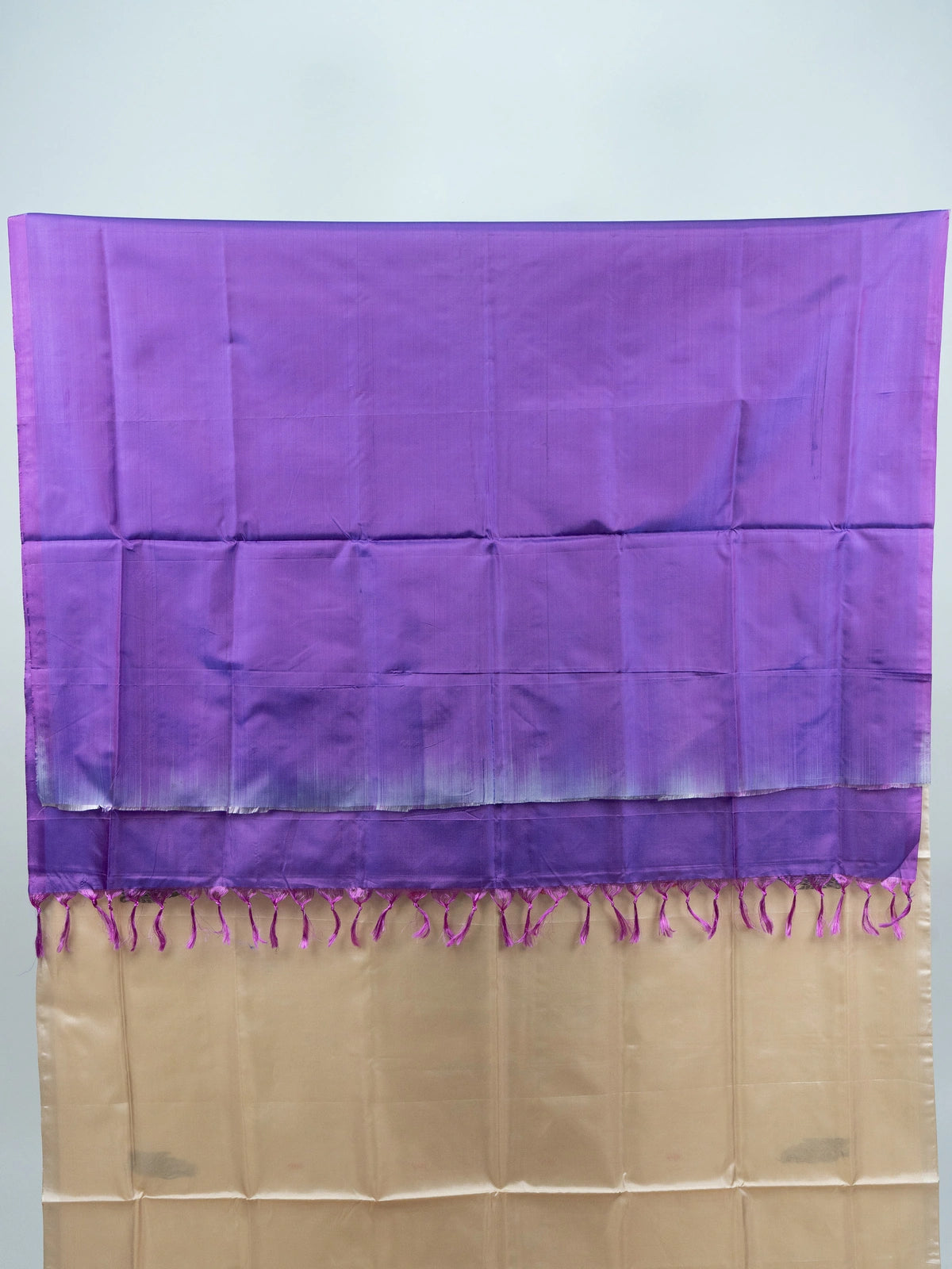 Cream and Purple Banana Silk Sarees