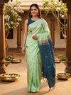 Mint Green and Blue Banana Silk Sarees