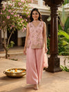 Pink Floral Embroidered Art Silk Sharara Set