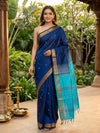 Navy Blue and Turquoise Banana Silk Sarees