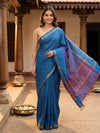 Royal Blue and Purple Chettinad Cotton Saree