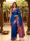Royal Blue and Magenta Pure Kanchipuram Silk Saree