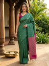 Green and Magenta Silk Cotton Saree