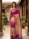 Magenta and Gold Kanchi Semi Silk Saree