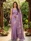Lavender and Gold Designer Zari Work Cotton Saree