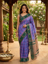 Lavender and Green Dola Silk Saree