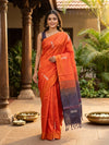 Orange and Navy Blue Banana Silk Sarees