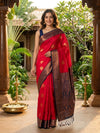 Red and Navy Blue Kanchipuram Fancy Silk Saree