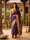 Purple and Gold Chettinad Cotton Saree