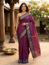 Purple and Blue Chettinad Cotton Saree