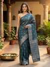 Teal Blue Silk Cotton Saree