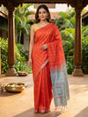 Orange and Grey Banana Silk Sarees