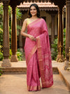 Pink and Gold Dola Silk Saree