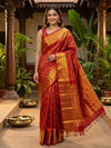 Red and Gold Pure Kanchipuram Silk Saree