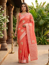 Coral Linen Cotton Saree