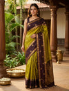Mehndi Green and Maroon Pure Kanchipuram Silk Saree