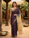 Wine Purple and Yellow Banana Silk Sarees