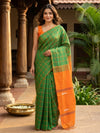 Green and Orange Banana Silk Sarees