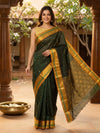 Dark Green and Mustard Gold Chettinad Cotton Saree