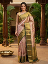 Pink and Green Pure Kanchipuram Silk Saree