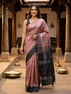 Dusty Rose and Black Banana Silk Sarees