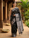 Black and Silver Silk Cotton Saree