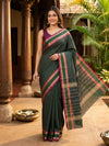 Dark Green and Magenta Chettinad Cotton Saree