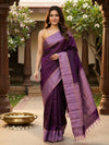 Purple and Lavender Pure Soft Silk Saree