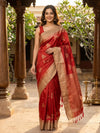 Red and Beige Kanchipuram Fancy Silk Saree