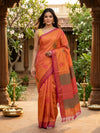 Orange and Pink Nagamam Cotton Saree