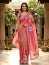 Pink and Gold Designer Stone Work Tissue Saree