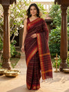 Maroon and Gold Chettinad Cotton Saree