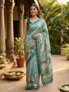Sea Green and Teal Semi Tussar Saree