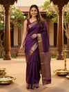 Purple and Wine Semi Silk Saree