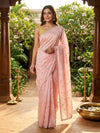 Soft Pink and Silver Designer Art Silk Saree