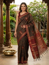 Brown and Maroon Silk Cotton Saree