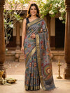 Grey and Gold Semi Tussar Saree