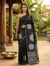 Black and Silver Semi Tussar Saree