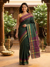 Dark Green and Magenta Chettinad Cotton Saree