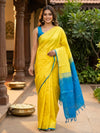 Yellow and Blue Banana Silk Sarees
