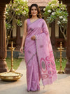 Mauve and Grey Nagamam  Cotton Saree