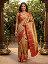 Gold and Red Pure Kanchipuram Silk Saree