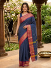 Blue and Magenta Chettinad Cotton Saree