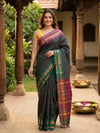 Teal Green and Magenta Chettinad Cotton Saree