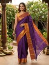 Purple and Mustard Chettinad Cotton Saree